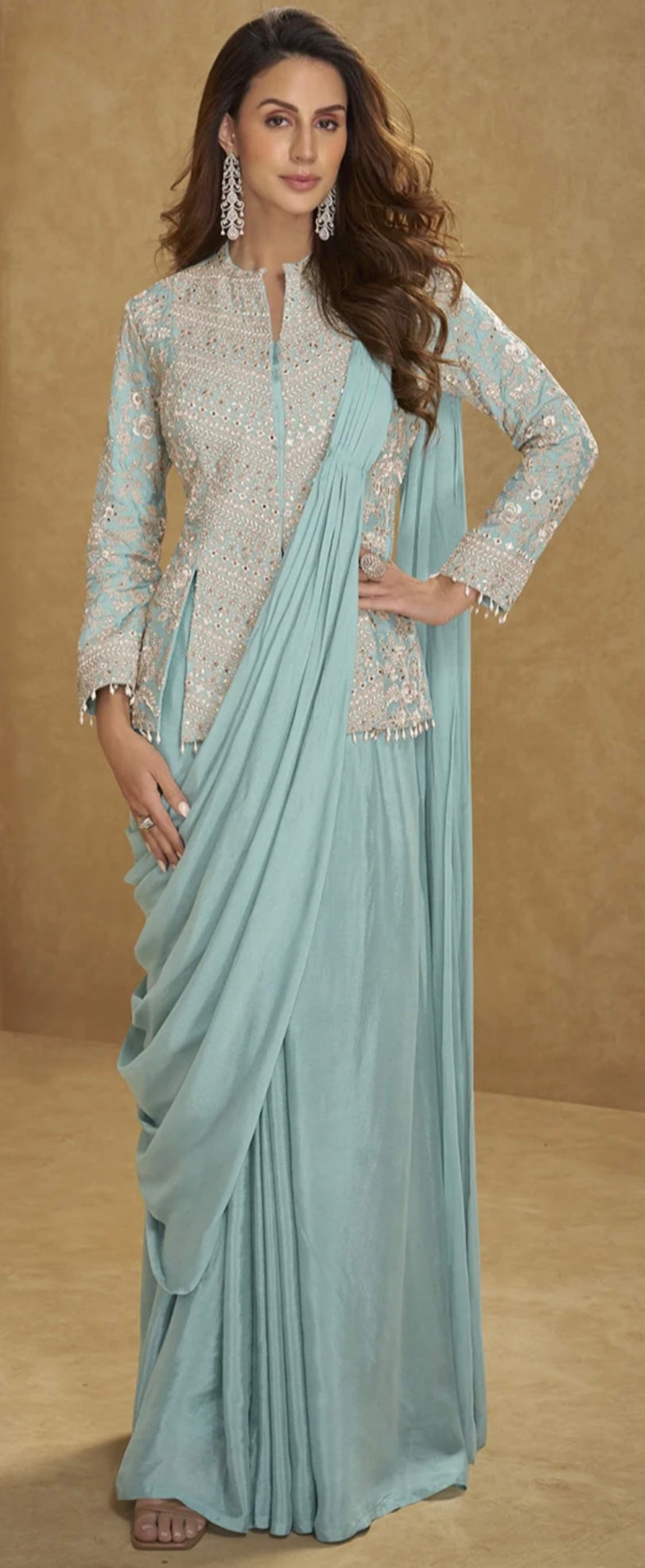 Designer Ready-to-Wear Saree Pre-Stitched Saree   (Customise 38 to 42 inches)