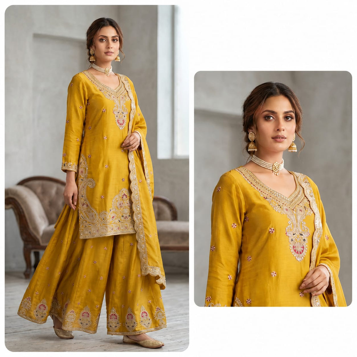 Chinon silk suit