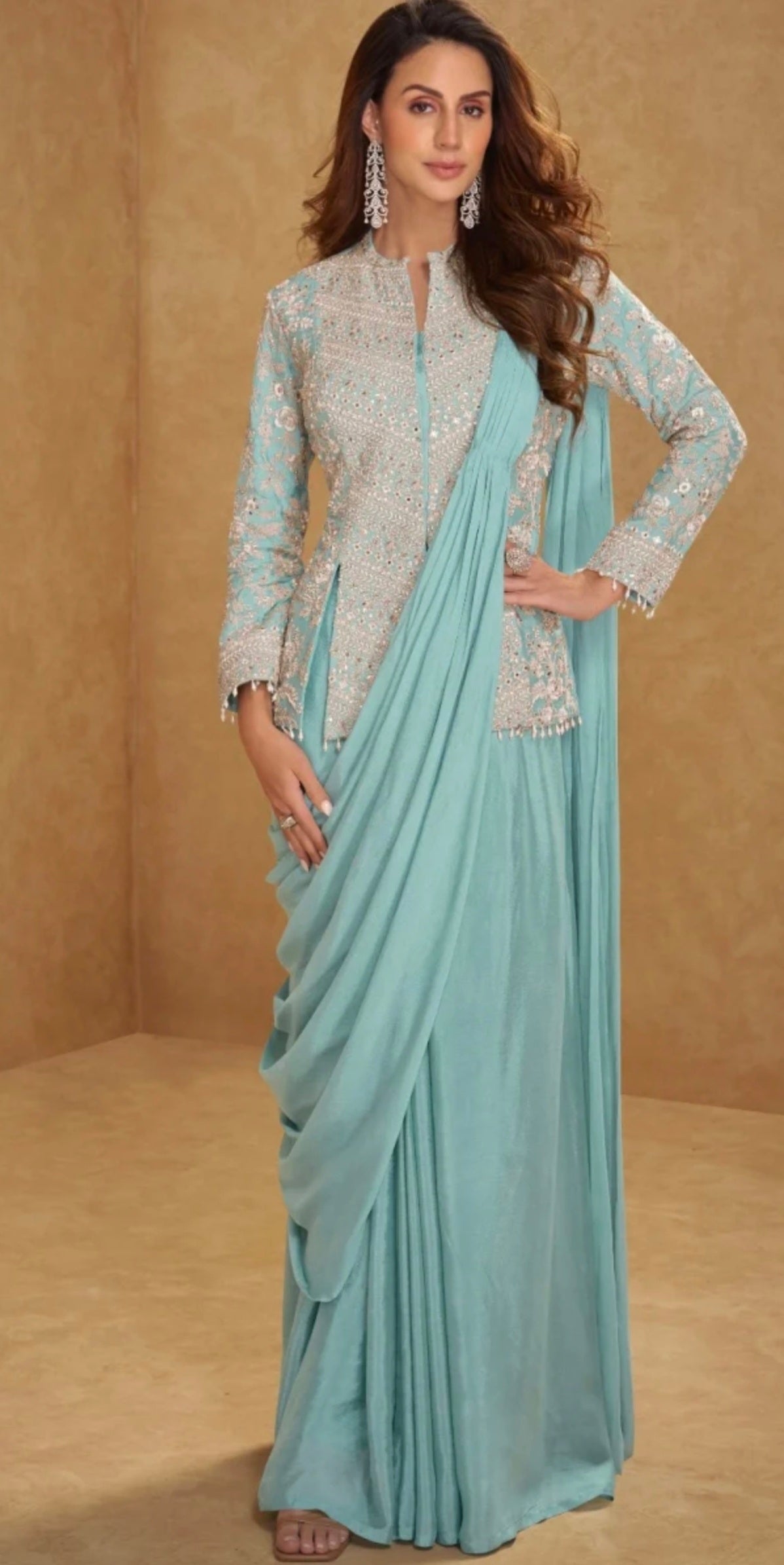 Designer Ready-to-Wear Saree Pre-Stitched Saree   (Customise 38 to 42 inches)