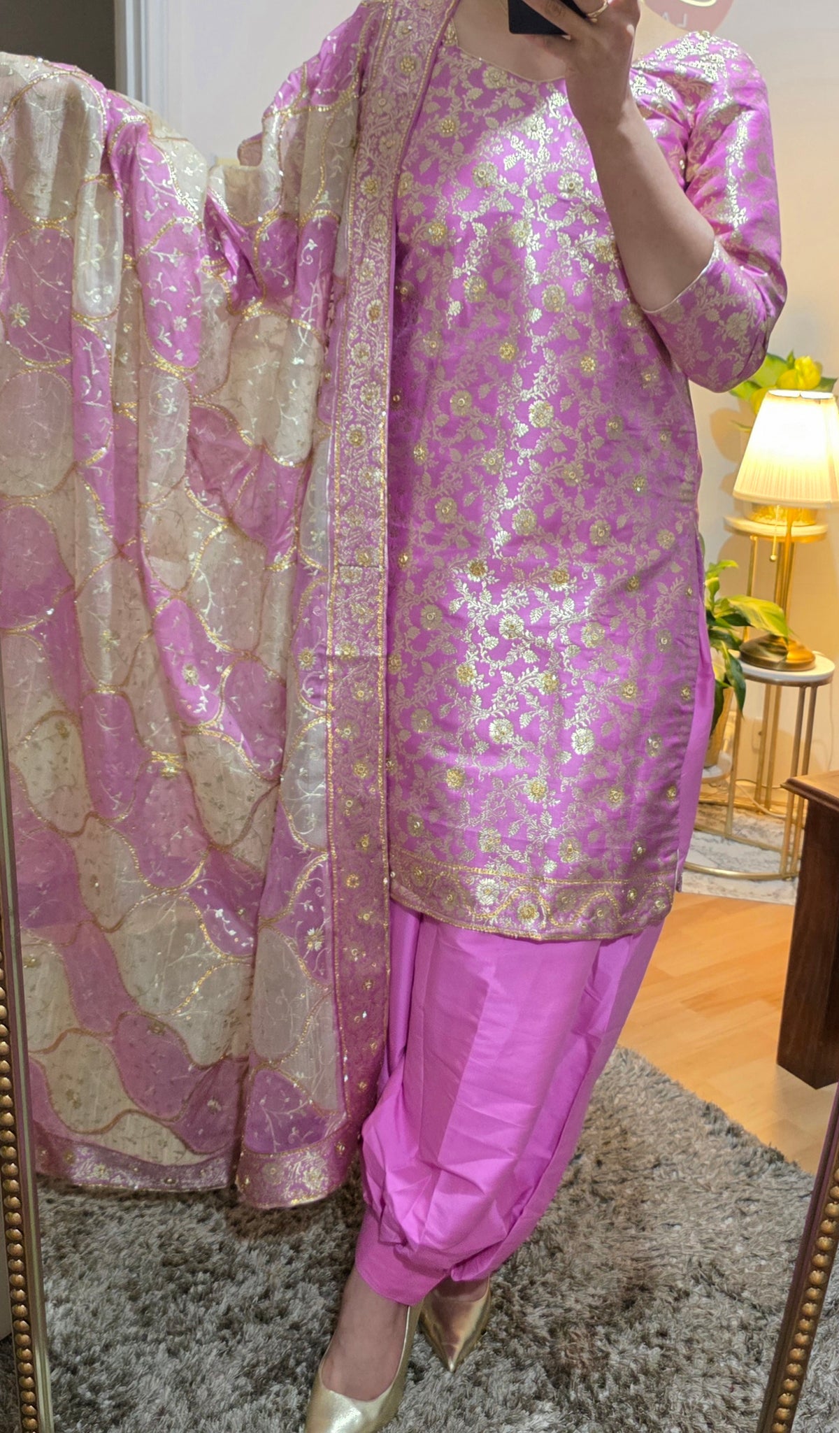 Rani pink balloon salwar suit