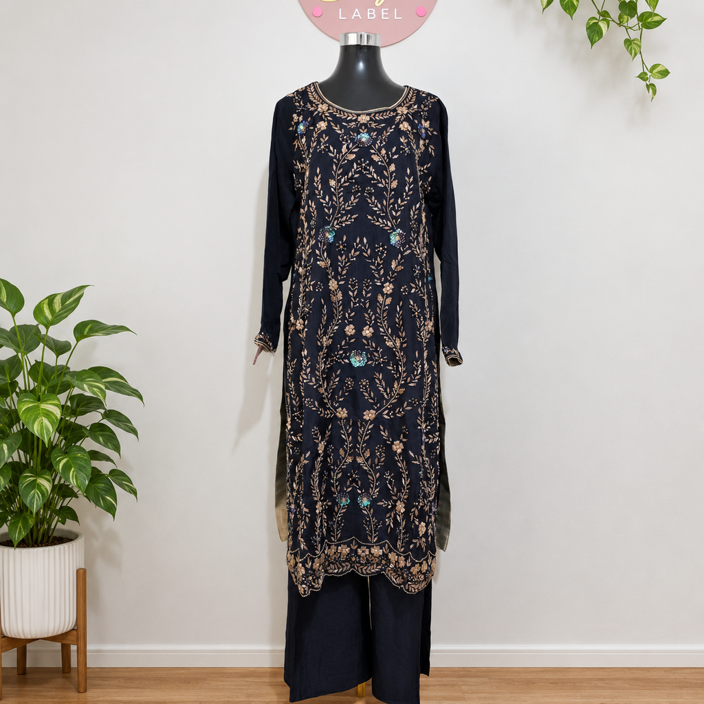 Navy blue pakistani style suit