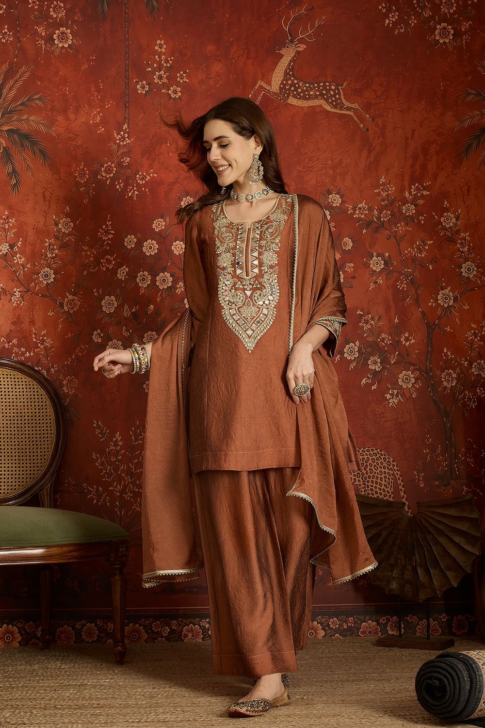 Pure silk suit