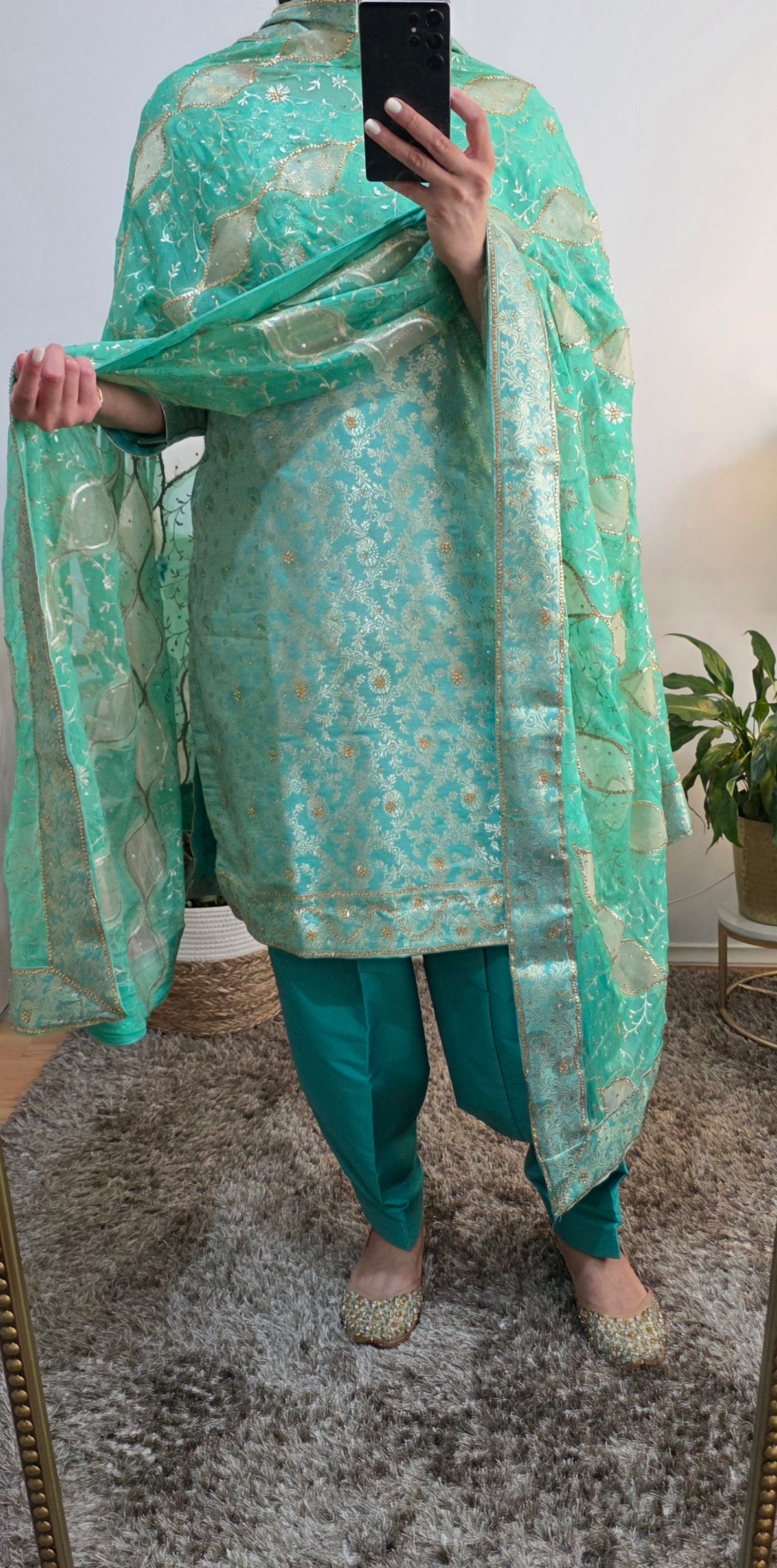 Sea Green traditional salwar suit