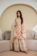 Premium Ivory Floral Embroidered Designer Suit Set