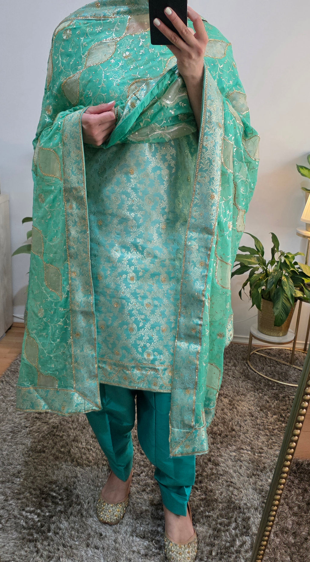 Sea Green traditional salwar suit