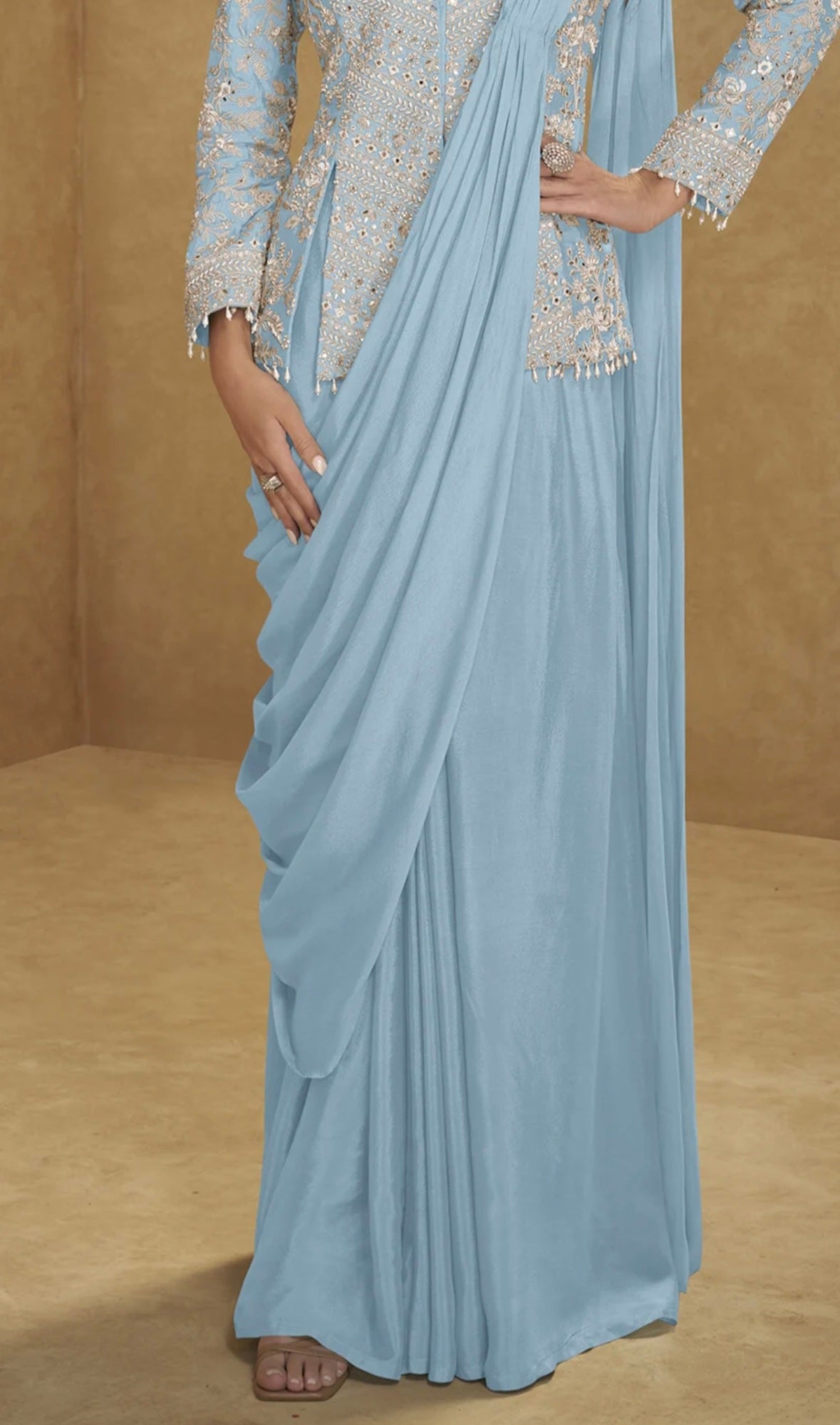 Designer Ready-to-Wear Saree Pre-Stitched Saree   (Customise 38 to 42 inches)
