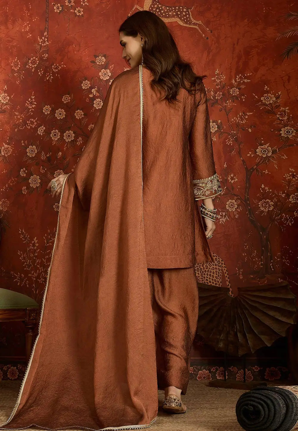 Pure silk suit
